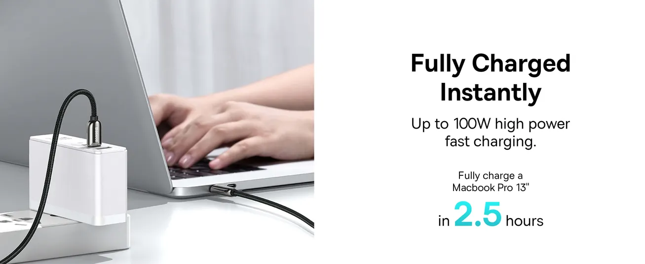 كابل بيانات شحن سريع مع شاشة LED Baseus Type