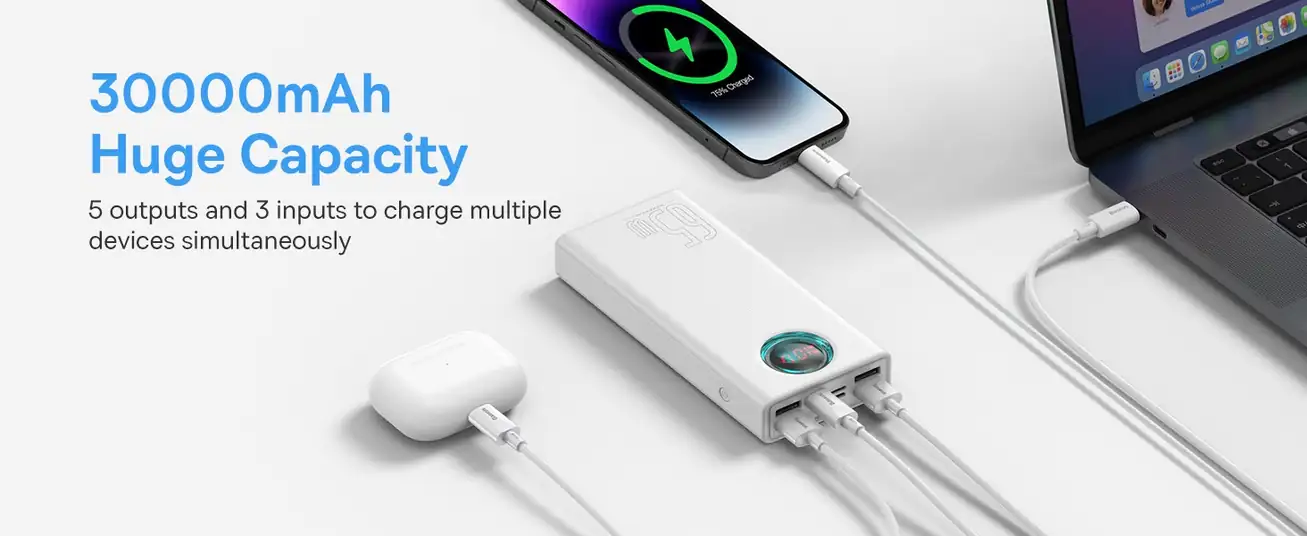 Baseus Amblight Digital Display Quick Charge Power Bank 30000mAh 65W