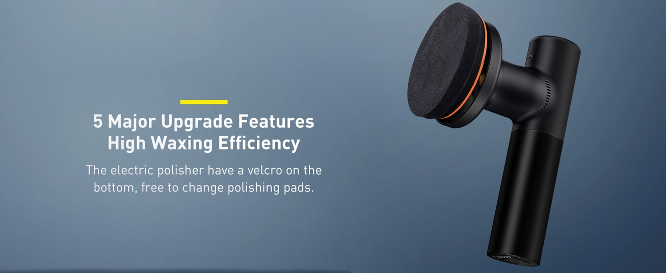 ماكينة تلميع كهربائية لاسلكية من باسيوس، 30 وات، 4000 مللي أمبير، لون أسود