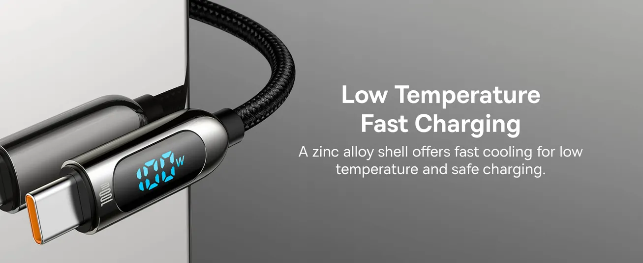 كابل بيانات شحن سريع مع شاشة LED Baseus Type