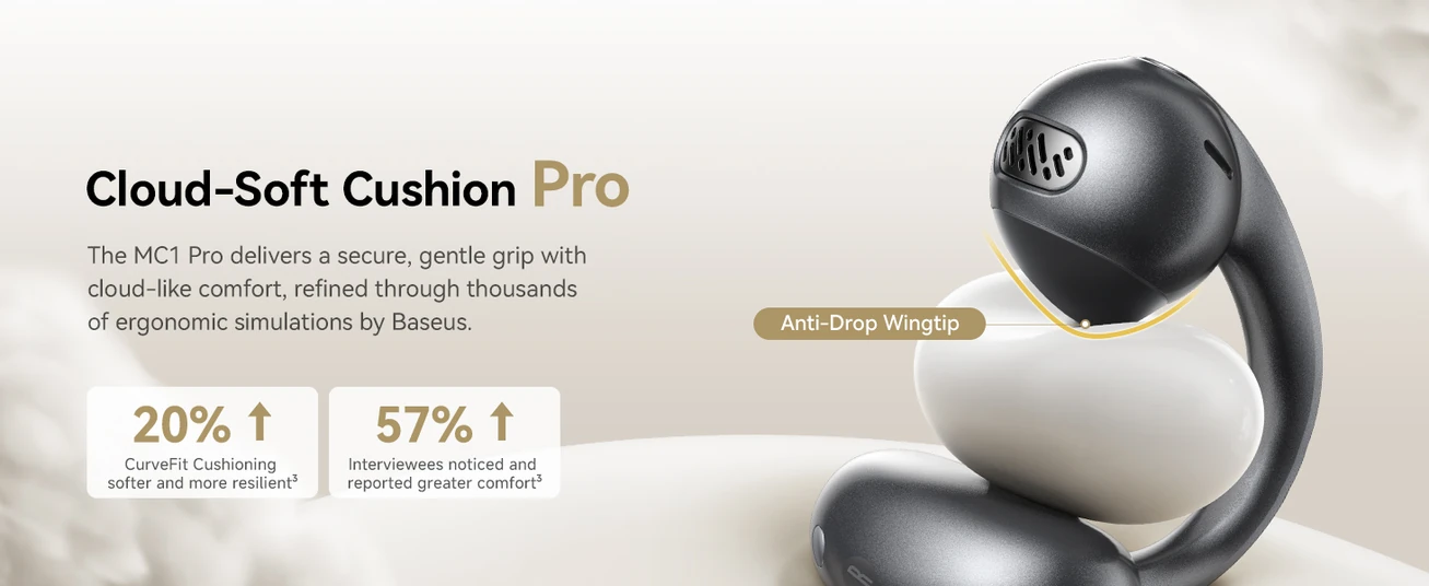 سماعات بيسوس بوي MC1 برو لاسلكية مفتوحة الأذن بلوتوث 6.0 صوت Hi