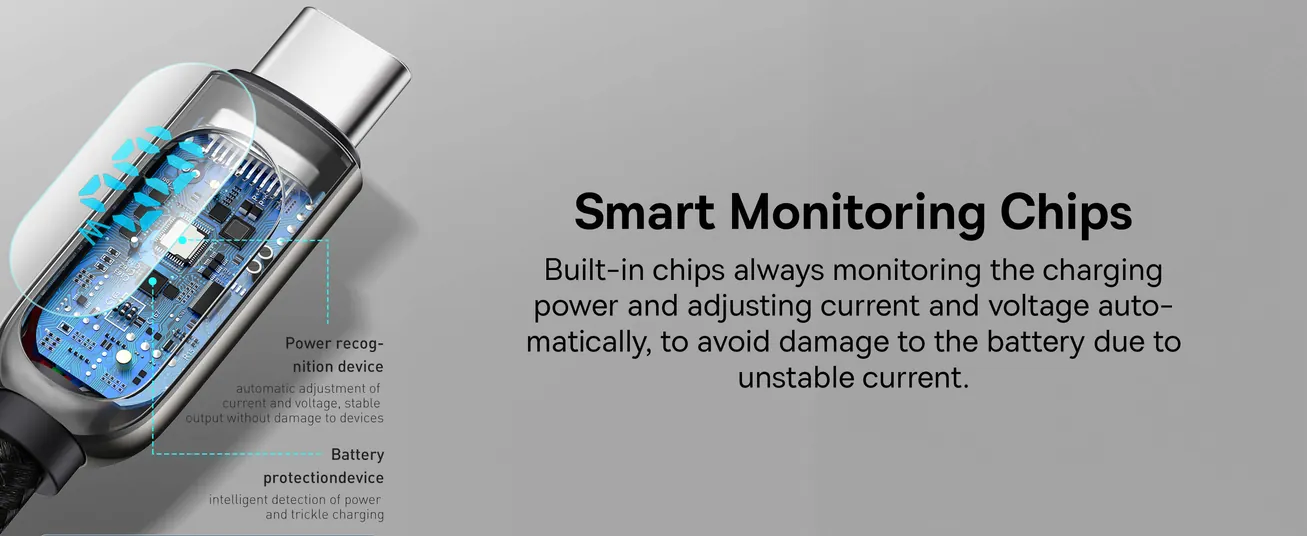 كابل بيانات شحن سريع مع شاشة LED Baseus Type