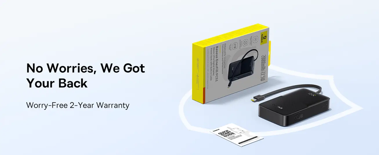 باور بانك Baseus EnerFill Bipow2 Pro 20000mAh بكابل USB