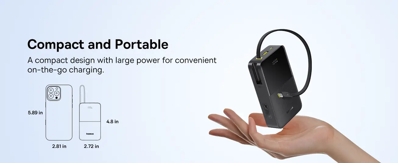 باور بانك Baseus EnerFill Bipow2 Pro 20000mAh بكابل USB