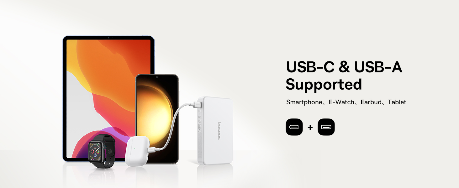 بنك الطاقة Baseus Airpow II Qi2 بقدرة 10000 مللي أمبير – شحن لاسلكي 15 واط، USB
