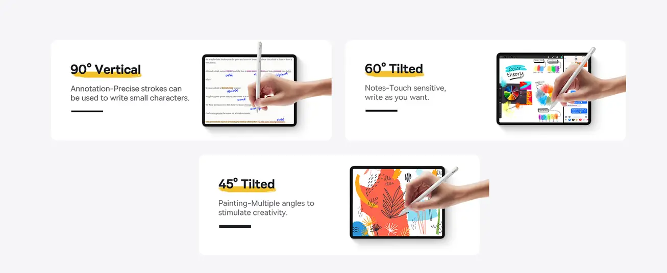 قلم Baseus Smooth Writing 2 Series مع مؤشرات LED – شحن مغناطيسي ورفض راحة اليد – متوافق مع iPad Mini 6 وAir 4/5 وPro من الجيل 0 إلى 6 – أبيض