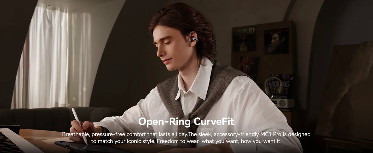 سماعات بيسوس بوي MC1 برو لاسلكية مفتوحة الأذن بلوتوث 6.0 صوت Hi