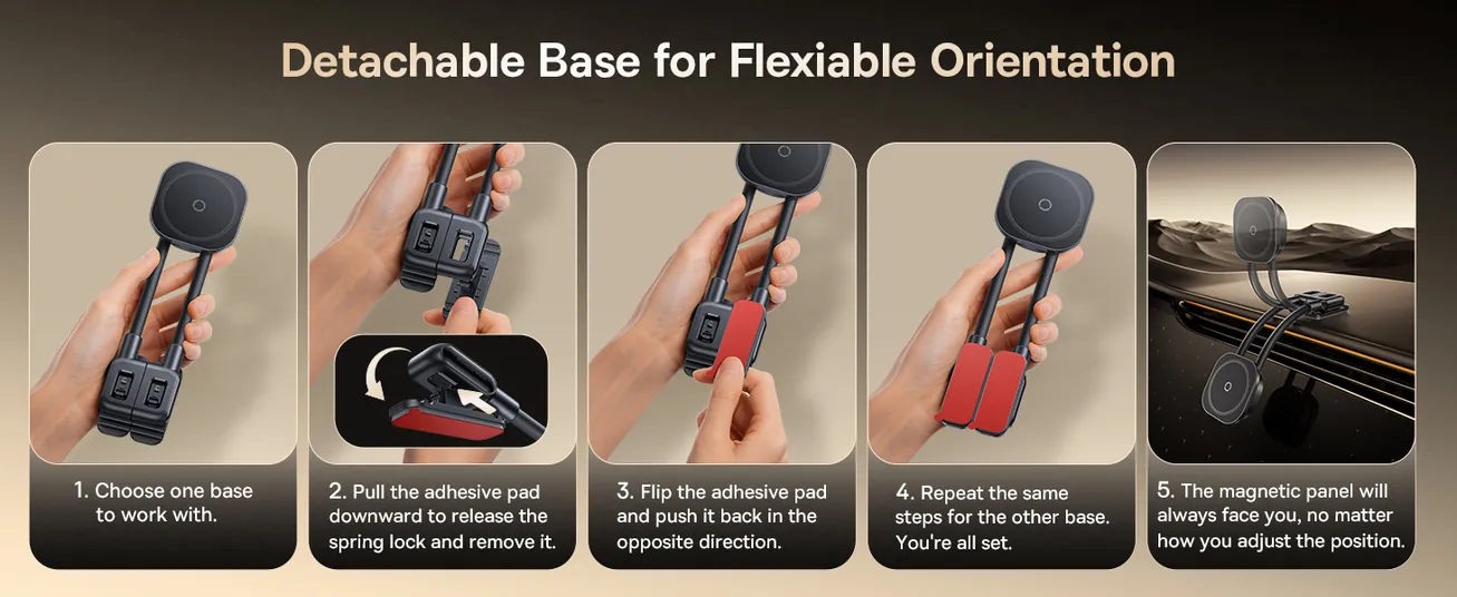 حامل سيارة مغناطيسي Baseus PrimeTrip C03s بذراع مزدوج وقوة 20N – أسود كوني