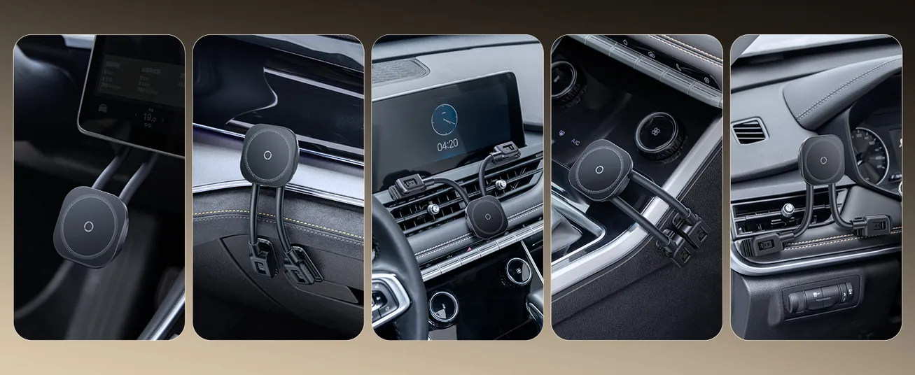 حامل سيارة مغناطيسي Baseus PrimeTrip C03s بذراع مزدوج وقوة 20N – أسود كوني