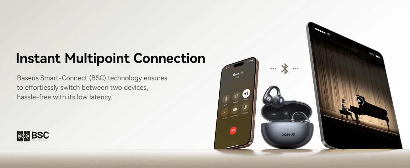 سماعات بيسوس بوي MC1 برو لاسلكية مفتوحة الأذن بلوتوث 6.0 صوت Hi