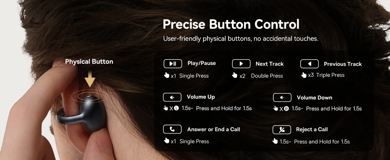 سماعات بيسوس بوي MC1 برو لاسلكية مفتوحة الأذن بلوتوث 6.0 صوت Hi