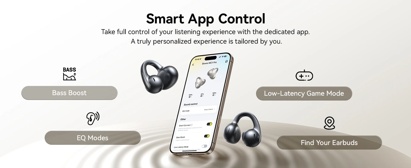سماعات بيسوس بوي MC1 برو لاسلكية مفتوحة الأذن بلوتوث 6.0 صوت Hi