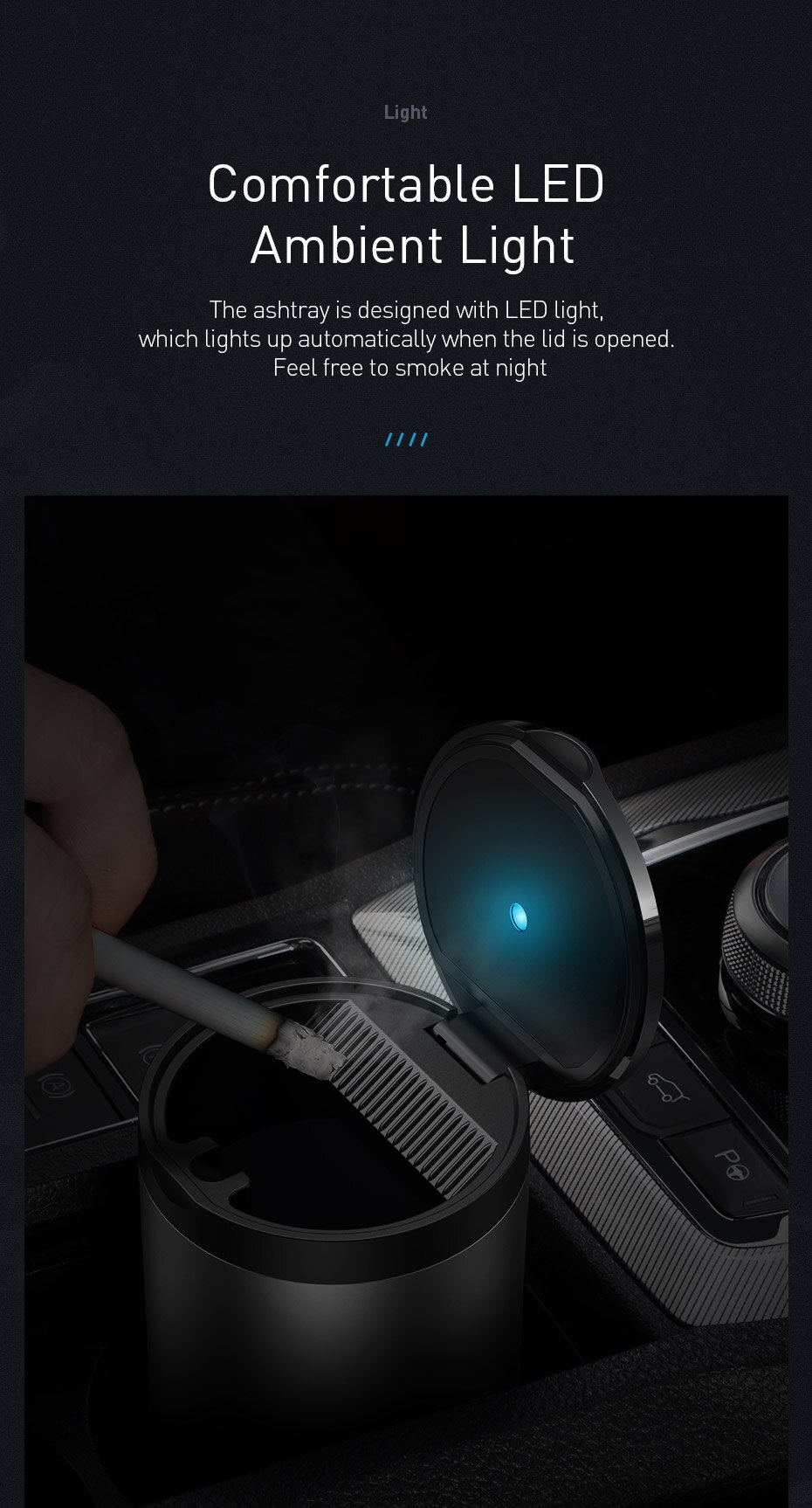 Baseus Premium Car Ashtray Black…