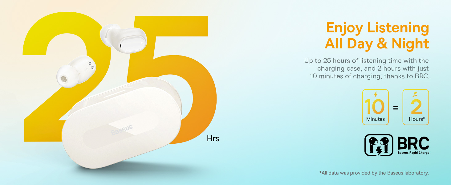 سماعات أذن Baseus Bowie EZ10 True اللاسلكية باللون الأبيض