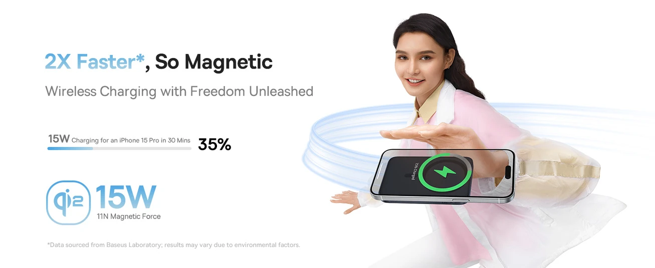Baseus PicoGo Qi2 5000mAh Magnetic Wireless Power Bank, 20W Ultra