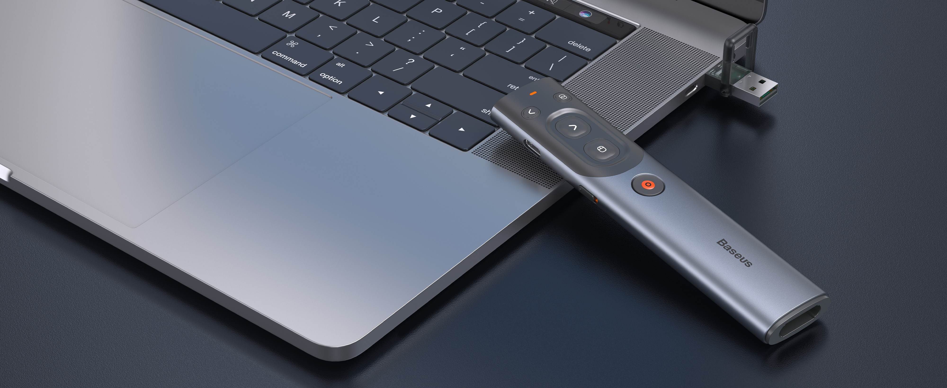 Baseus Orange Dot AI Wireless Presenter (Red Laser)
