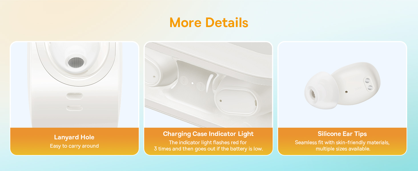 سماعات أذن Baseus Bowie EZ10 True اللاسلكية باللون الأبيض