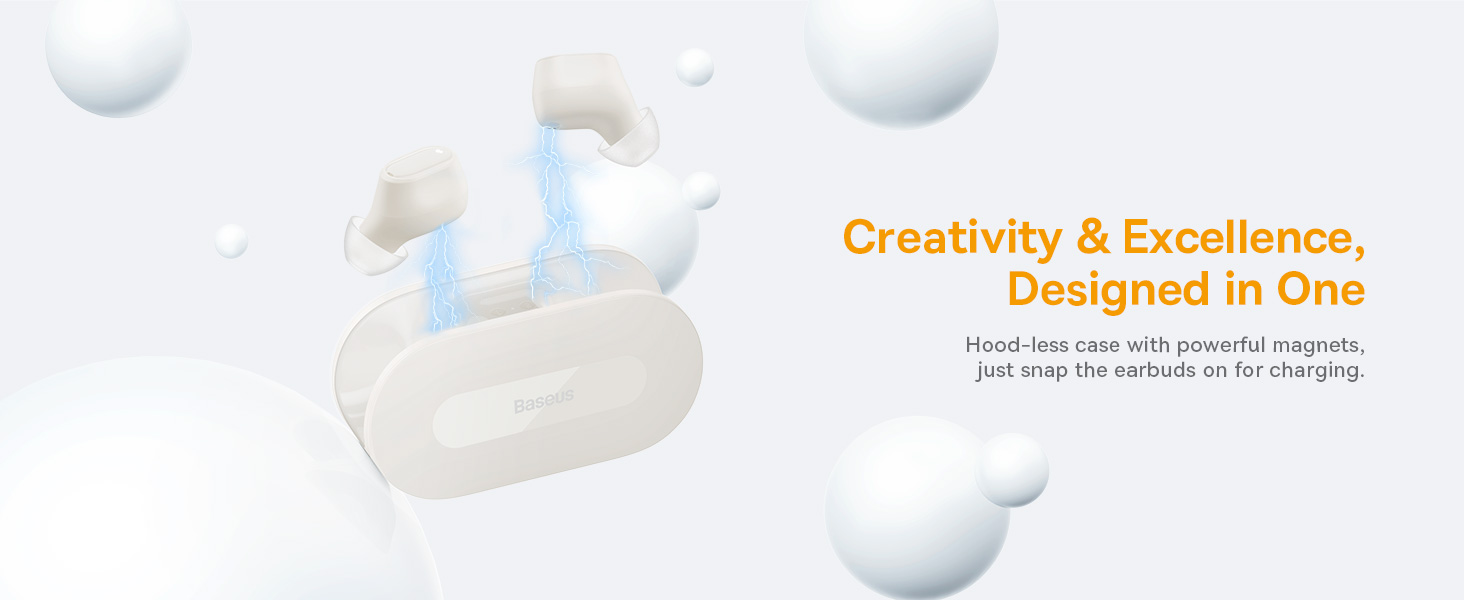 سماعات أذن Baseus Bowie EZ10 True اللاسلكية باللون الأبيض