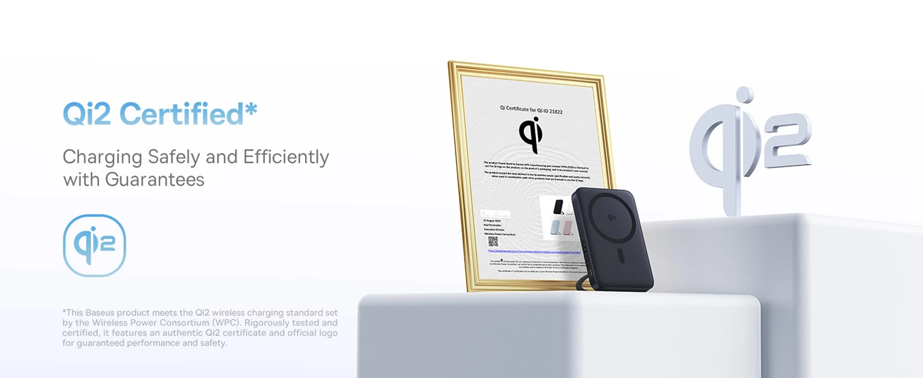 Baseus PicoGo Qi2 5000mAh Magnetic Wireless Power Bank, 20W Ultra
