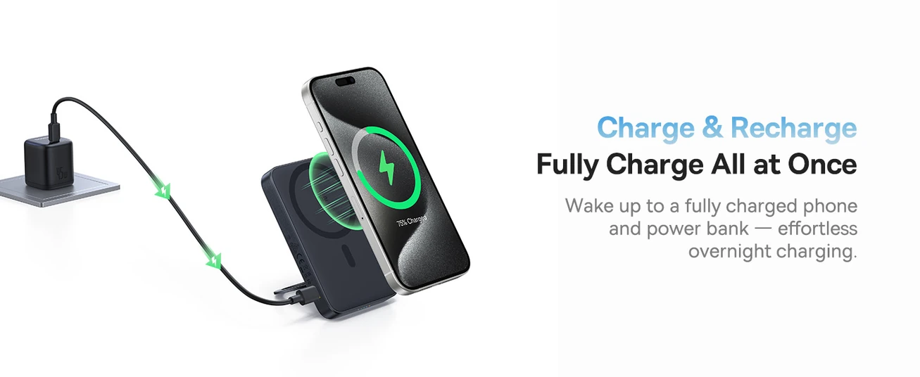 Baseus PicoGo Qi2 5000mAh Magnetic Wireless Power Bank, 20W Ultra
