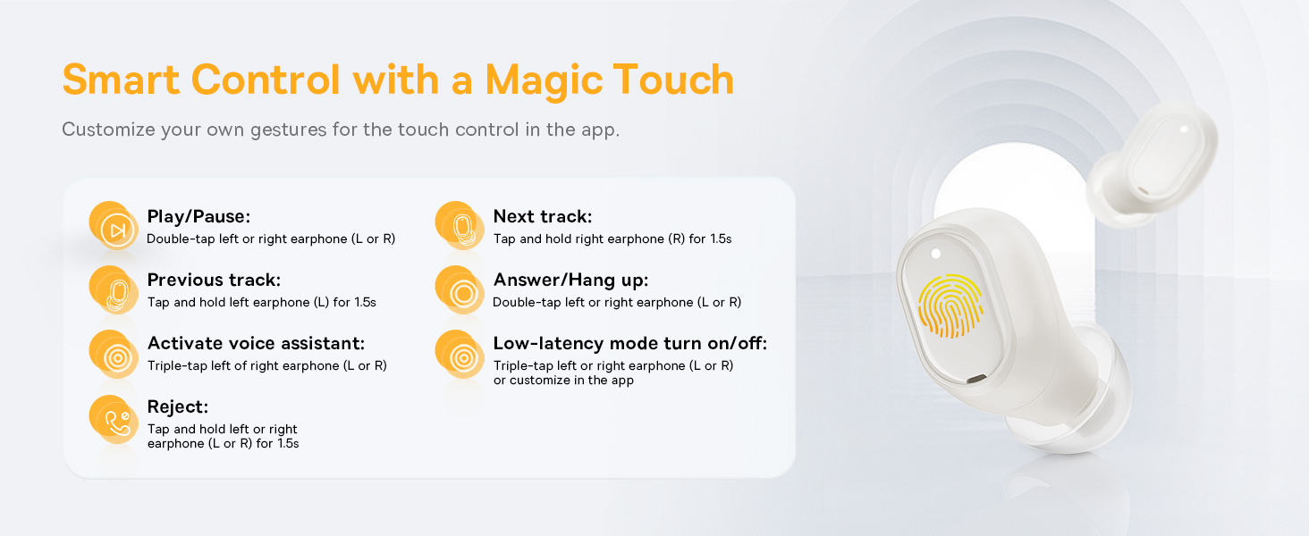 سماعات أذن Baseus Bowie EZ10 True اللاسلكية باللون الأبيض