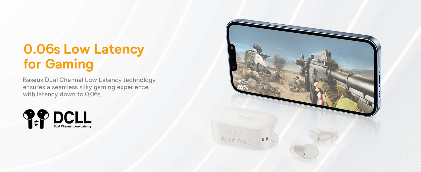 سماعات أذن Baseus Bowie EZ10 True اللاسلكية باللون الأبيض