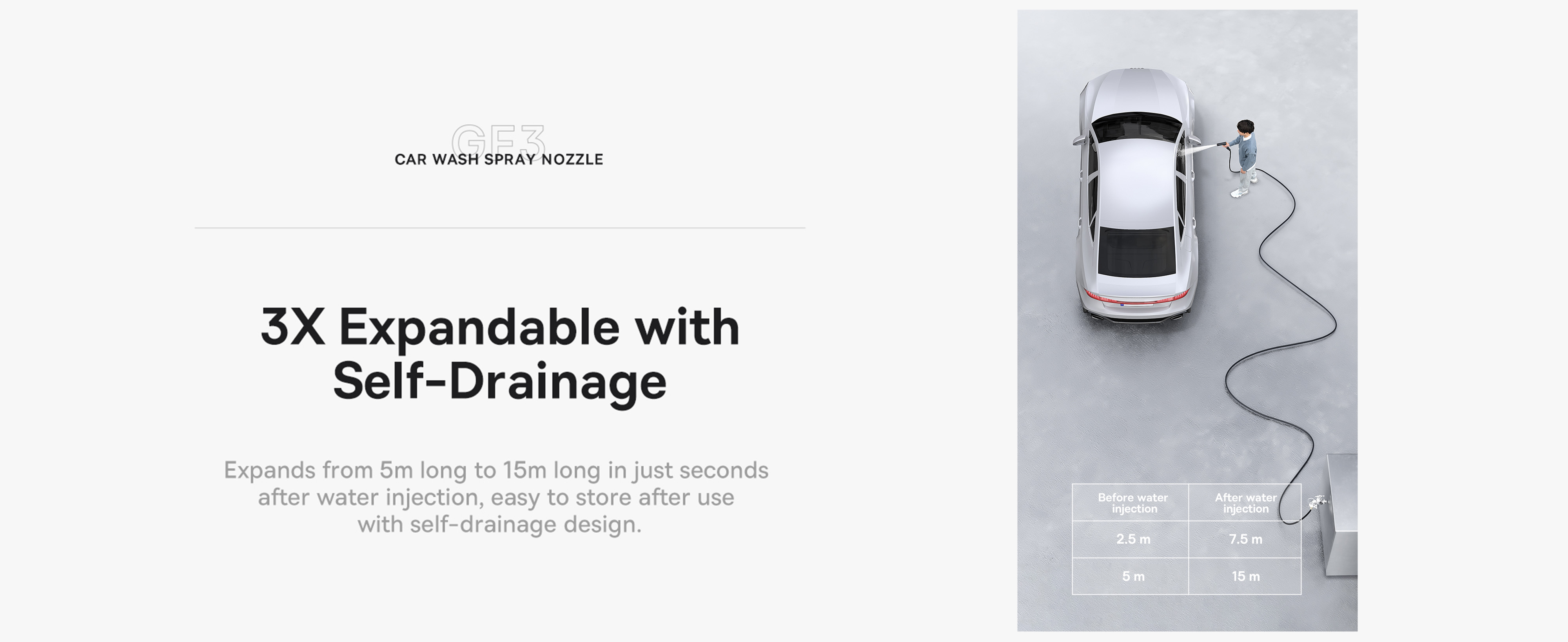 فوهة الري Baseus GF3 لخرطوم الحديقة (رمادي غامق)